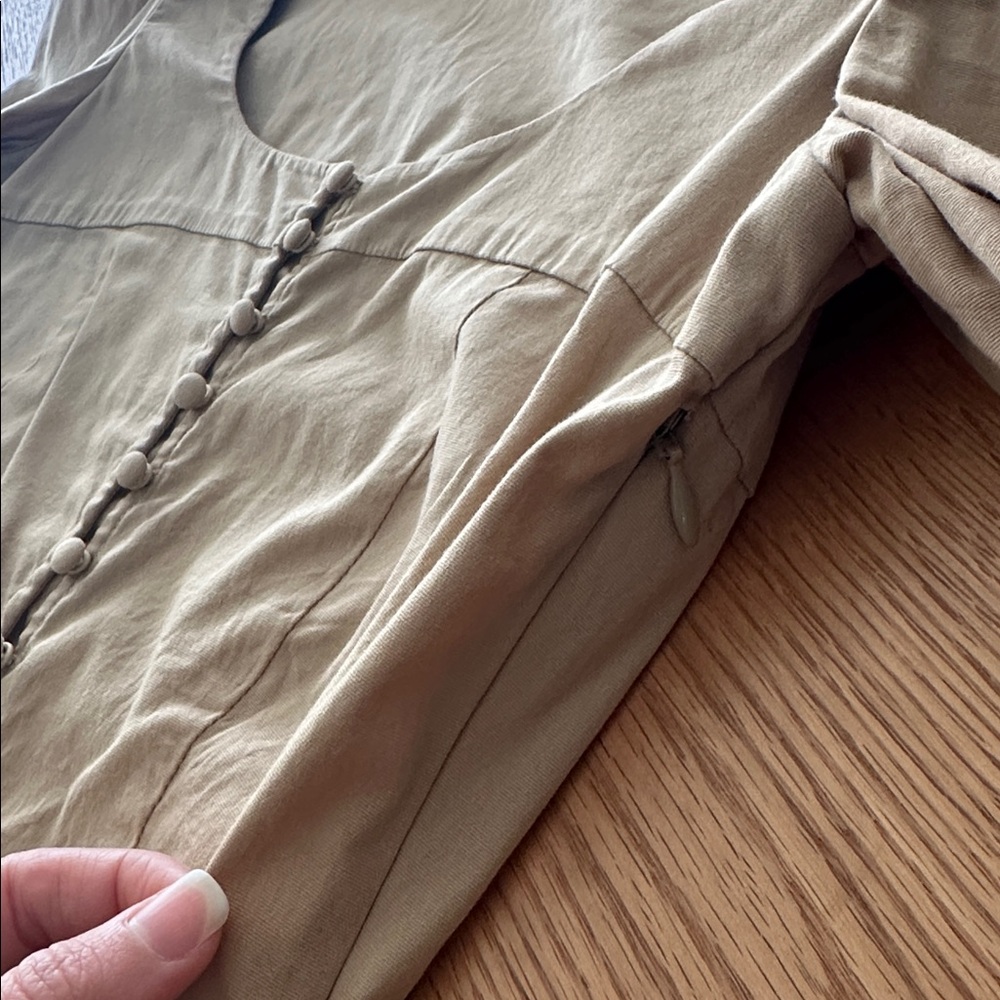 St Roche Chic Tan Button-Front Mini Dress - Picture 5 of 11